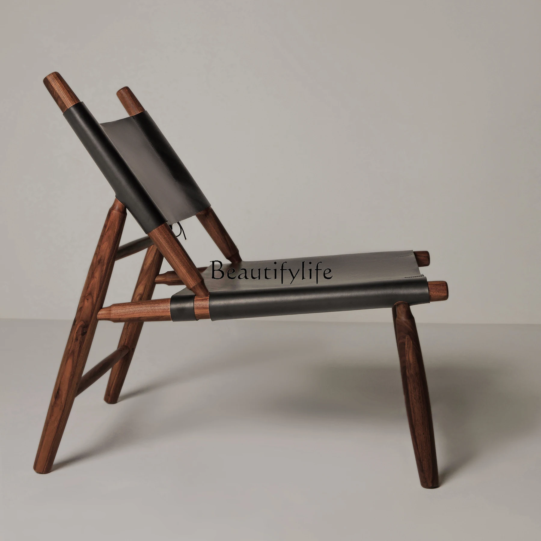 

Skeleton-Skin Walnut Wooden Lounge Chair Single-Seat Sofa Chair Nordic Woven