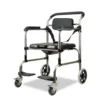 Stainless Steel Toilet Chair on Wheels - Portable Commode for Disabled, Durable Bath Seat, Easy-to-Clean Household Use 4