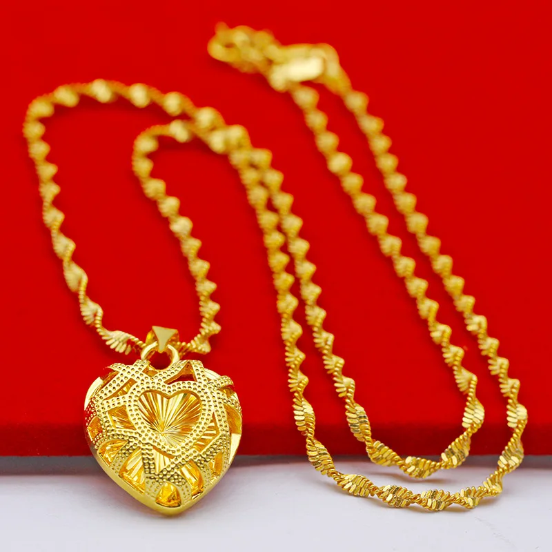 18k Gold Short Chain Collarbone Pendant Necklace For Women Party Gift pendant necklace,gold necklace