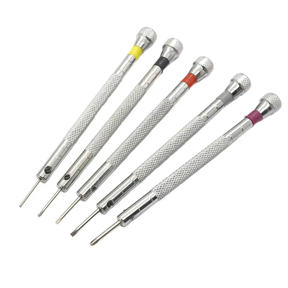 5개/세트 정밀 드라이버, 안경, 전화기, 시계 슬롯형 플랫 블레이드 수리 도구