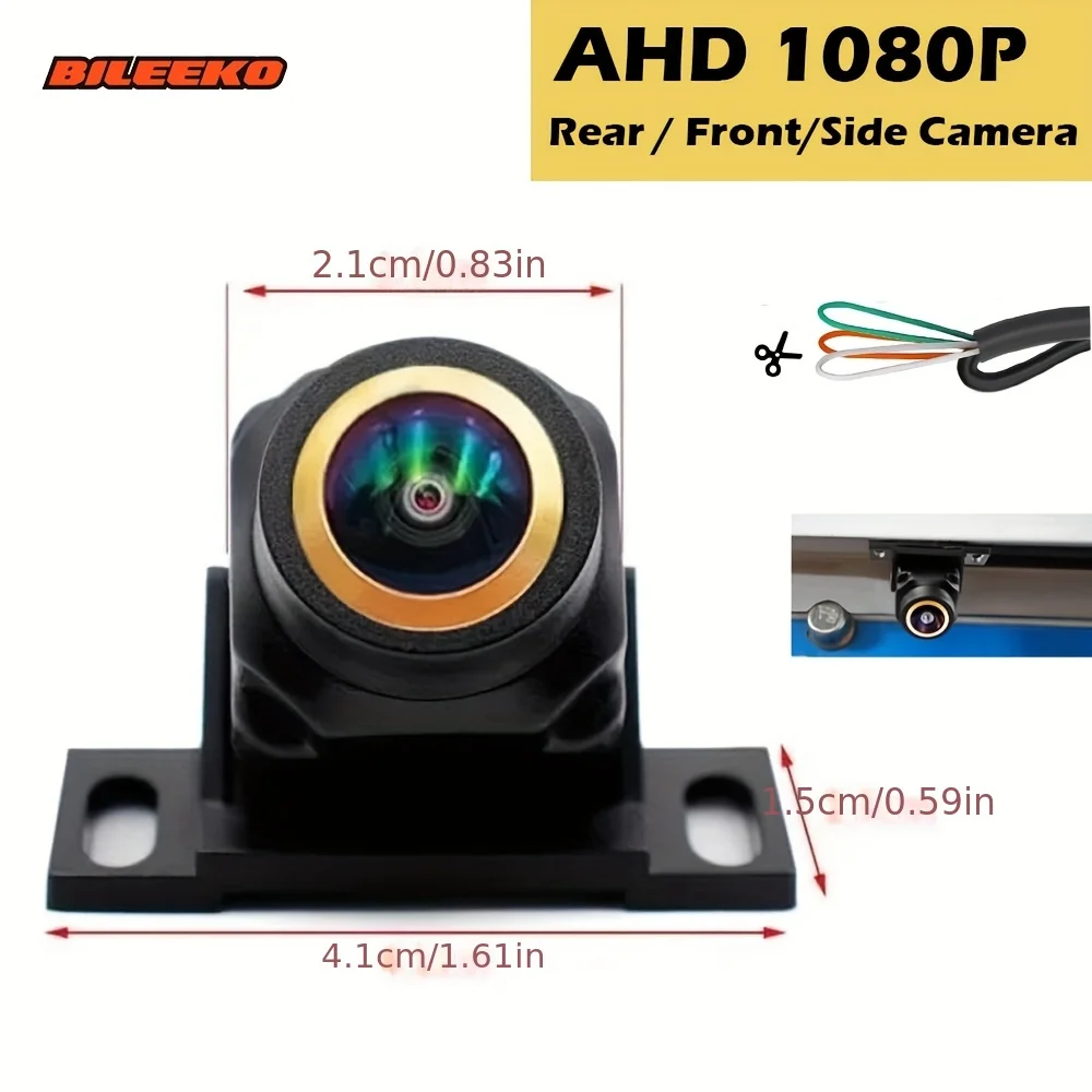 Car Camera Rear Front Side View AHD 1080P Fisheye Wide Angle Lens Backup Camera CVBS Switch Guideline ON/OFF Fit - 2