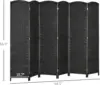 HOMCOM Room Divider, 6 Panel Folding Privacy Screen, 5.6' Tall Freestanding Wall Partition for Home Office, Bedroom, Black 5