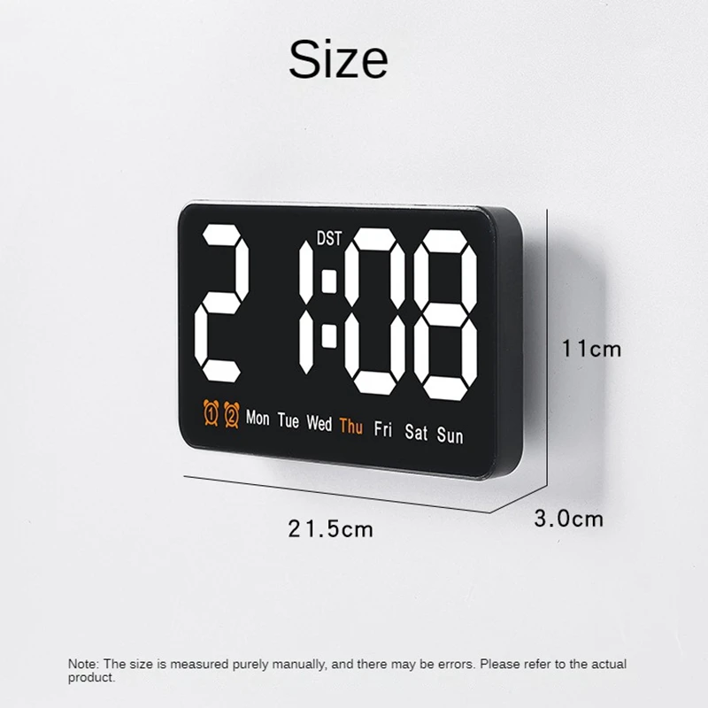 Electronic Wall Clock Temperature Date Display Wall-mounted Digital LED Alarm Clocks for Home 12/24H Voice Control led wall clock wall clock digital wall clock 3d led alarm clock
