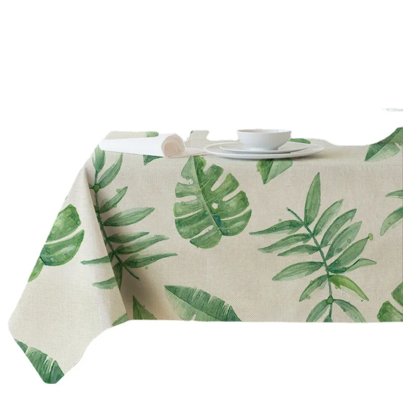 

Tropical Plants Printed Waterproof Tablecloth Home Decor Table Cover Plant Pattern Nappe De Table Mantel Mesa Rectangular Mantel