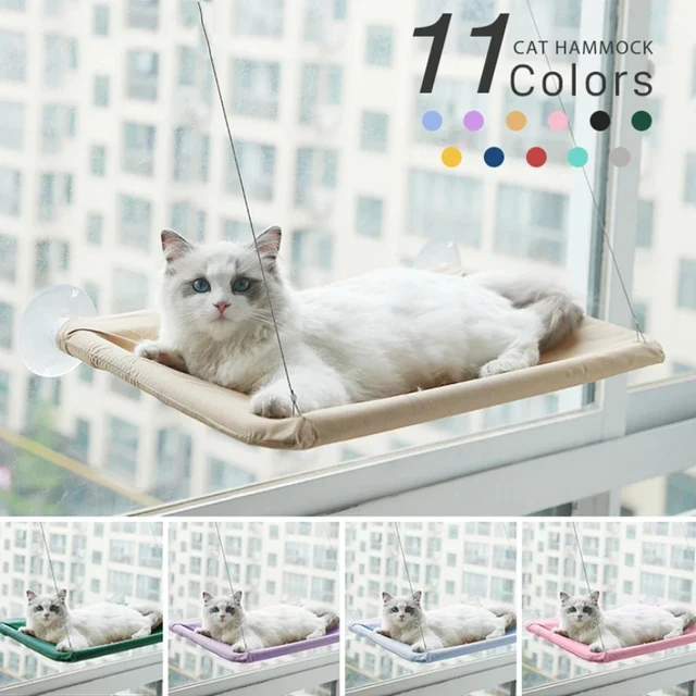 20KG Capacity Hanging Cat Hammock Bed with Sunny Window Seat for Large Cats Comfortable Climbing Frame Pet Accessories 20KG Capacity Hanging Cat Hammock Bed with Sunny Window Seat for Large Cats Comfortable Climbing Frame Pet Accessories