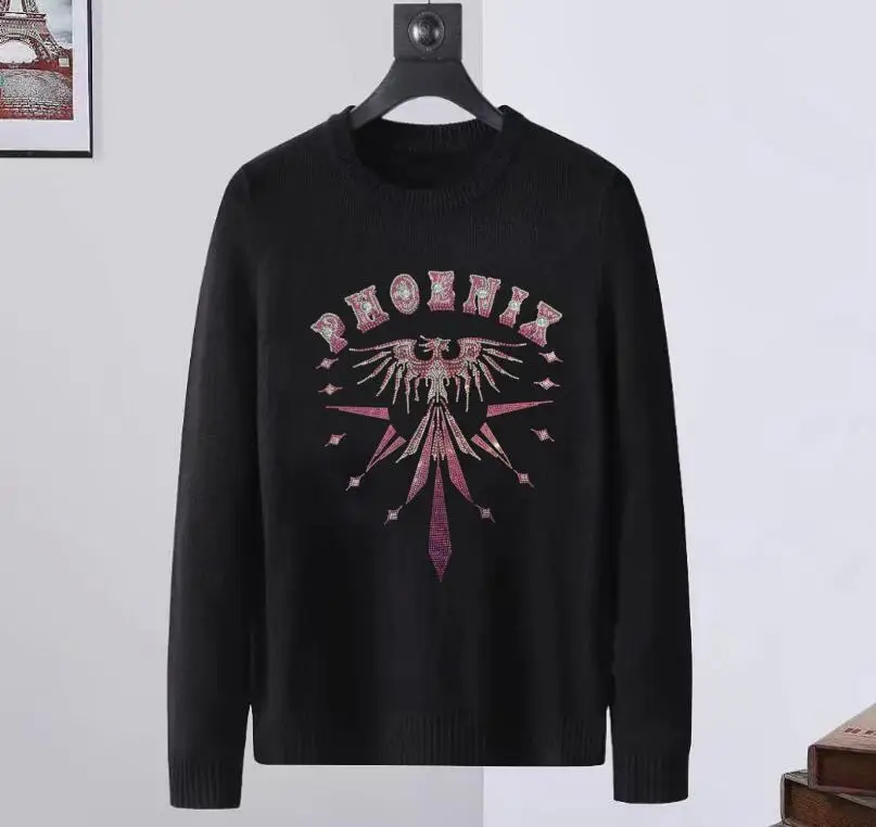 

Designer Rhinestone sweaters Men's Fashion Sweatshirts Casual Pullover Male
