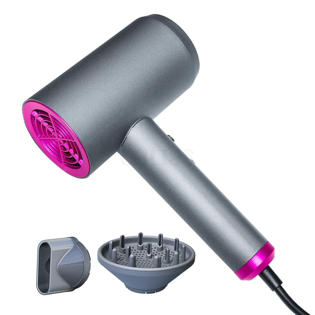 Professional Ionic Hair Dryer Powerful 1800W Fast Drying Low Noise Blow Dryer with Concentrator and Nozzle Diffuser Attachments