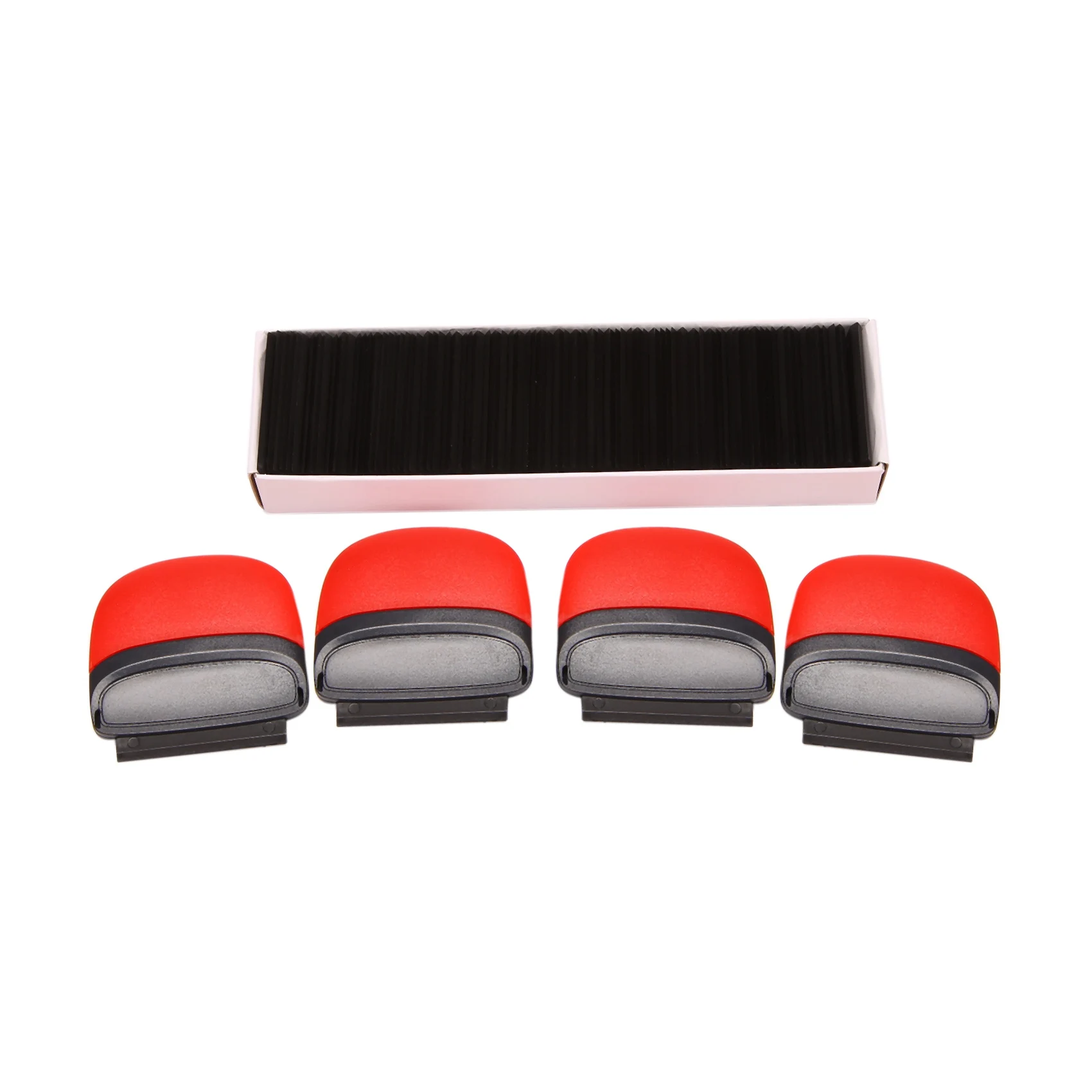 

Скребок для лезвий бритвы, инструмент с 100 шт. двухсторонними пластиковыми лезвиями для удаления клейких этикеток, наклейки, наклейки, 4 шт.