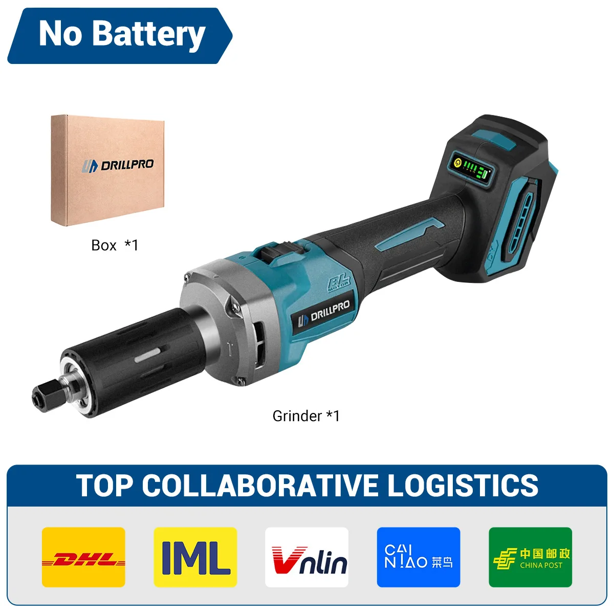 Drillpro 35000RPM 2000W Brushless Angle Grinder Cordless Electric Polishing Grinding Machine Compatible with Makita 18V Battery 2