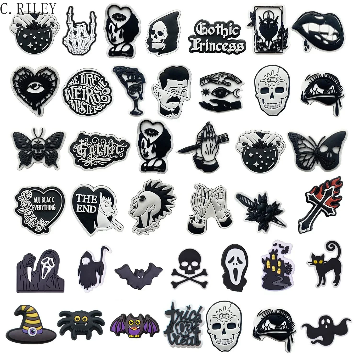 

Halloween Cartoon PVC Shoe Charms Accessories Croc Pin Jeans Buckle Decor Fit Wristbands Adult Kids Halloween Party Decoration