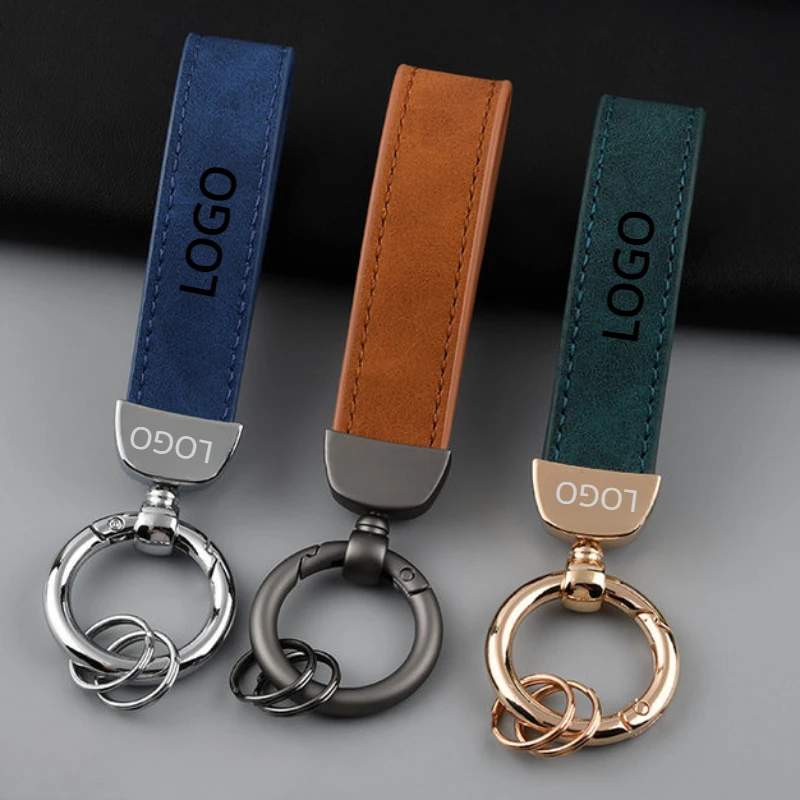 Key Rings Key Chains Laser Engrave Nubuck Leather Keychain for Men and Women Retro Vintage Personalized Keyring Car Key Chain Gift