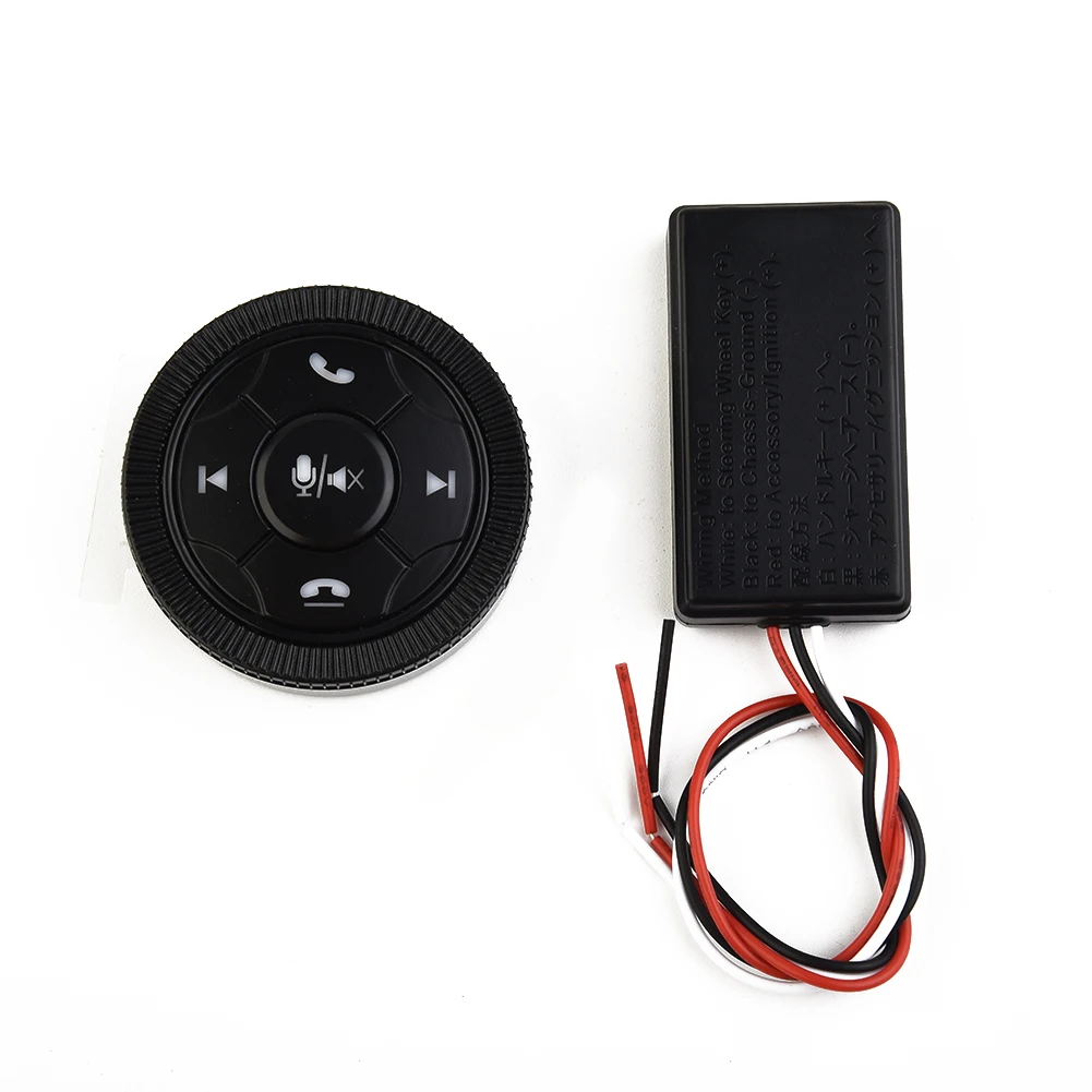 

Durable Useful Brand New Interior Controller Steering Wheel 46mmx12mm Car 1pcs ABS+PC Black Button Key Volume Remote Control