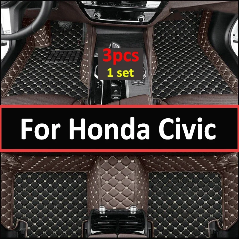 

Car Floor Mats For Honda Civic 2015 2014 2013 2012 Auto Decoration Leather Carpets Accessories Styling Parts Protect Waterproof