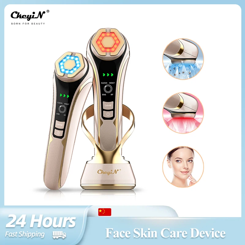 CkeyiN EMS Microcurrent Face Skin Care Device LED Light Therapy Facial