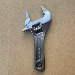 Compact Ultra - Thin Adjustable Wrench with Large Opening and Rubber Grip (5inch 140mm)