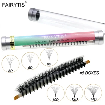 FAIRYTIS 600Fans Long Stem Premade Volume Fans Eyelashes Extension 5D-14D Pointy Base Russian Wispy Faux Mink Lashes Wholesale 1