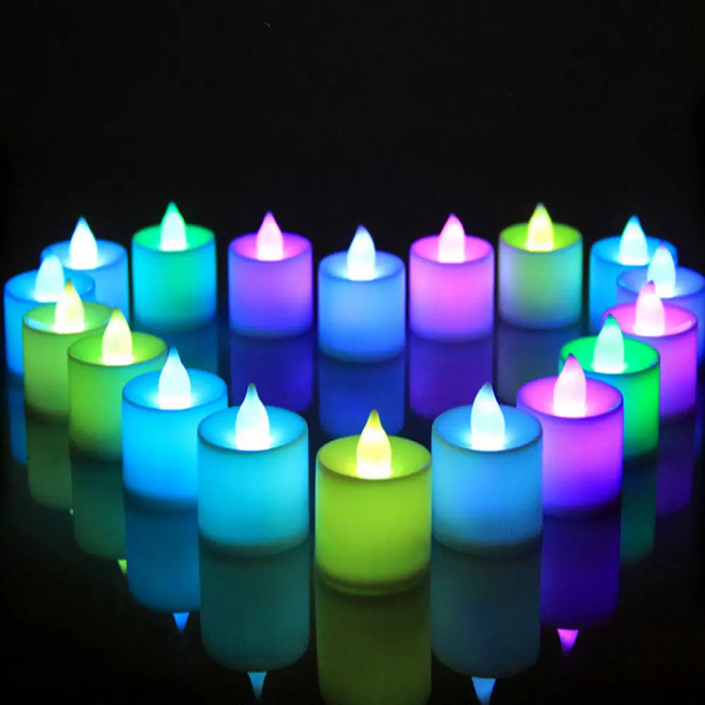 

1pcs Electronic Candle LED Light Mini Colorful Romantic Smokeless Flameless Candle Lamp Wedding Birthday Party Christmas