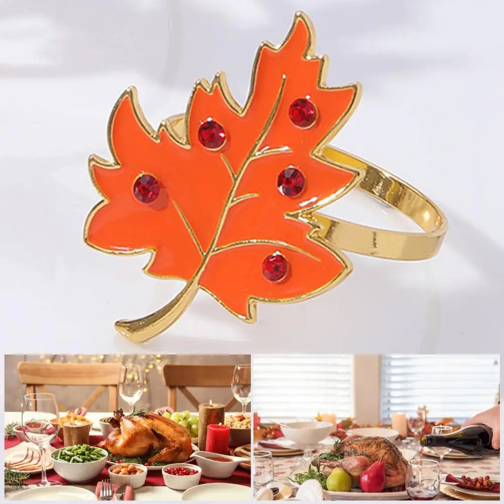 

Elegant Fall Harvest Decor Maple Leaf Napkin Rings for An Enhanced Dining Experience for Thanksgiving Autumn Table Settings