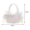 Creative Flower Basket Eye-catching Elegant Appearance Fabric Lace Diamonds Wedding Flower Girl Handheld Basket for Party 6