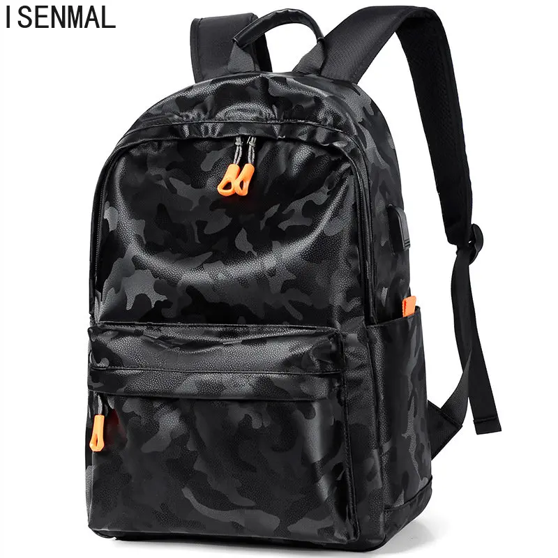 

New Style Men's Business Backpack Nylon Solid Color Large Capacity Student Schoolbag Travel Backpack on Sale