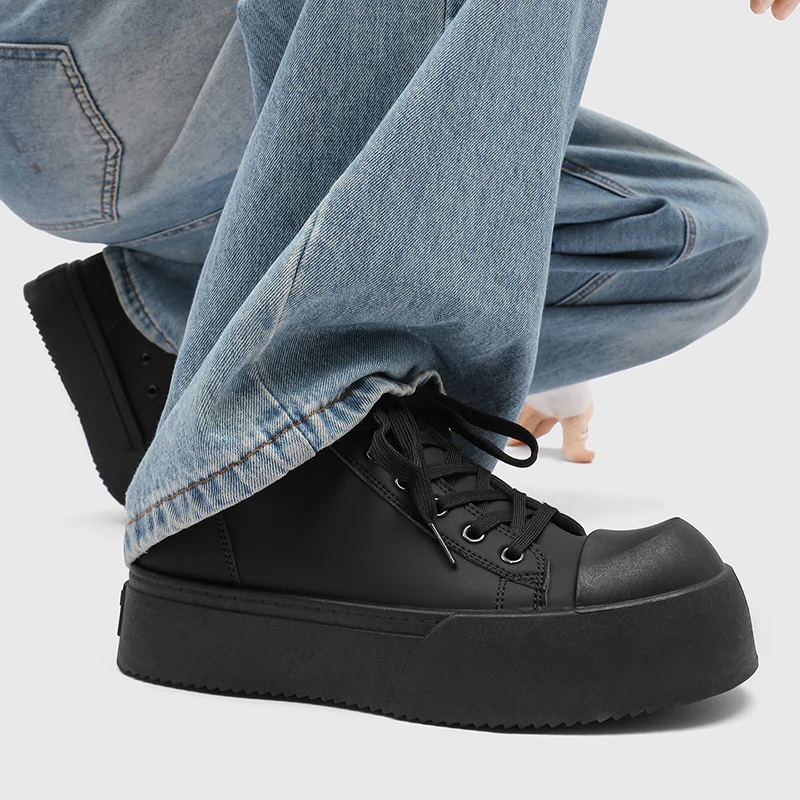 2026 Men Height Increasing High Top Platform Sneakers 8 Cm Elevator Wear-Resistant Korean Street Shoes Zapatillas Deporte 3
