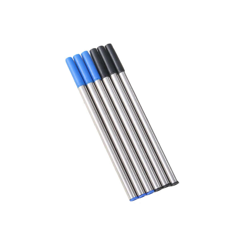 5pcs Metal Refills Blue Black Ink for Roller Ballpoint Pens Gel Pen Replacement Signature Rods Business School Office Stationery