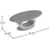 Contemporary Glass Top Coffee Table, 54" x 17.75" x 26.25", mesas de centro para sala  coffee table 3