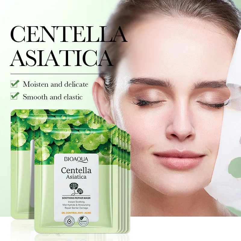 15pcs BIOAOUA Centella Asiatica Mask Moisturizing Remove Acne Marks Soothing Sensitive Skin Beauty Skin Care