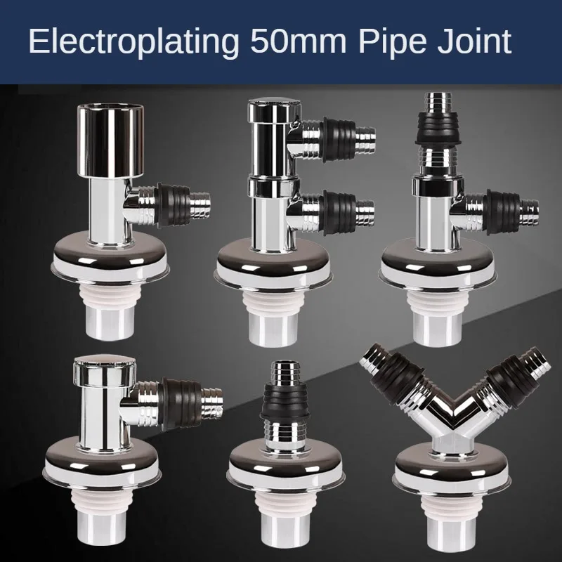 Electroplated Washing Machine Sewer of Wash Basin Deodorant Sealed Tee Joint 50 40 Pipe Double Drain Pipe PVC