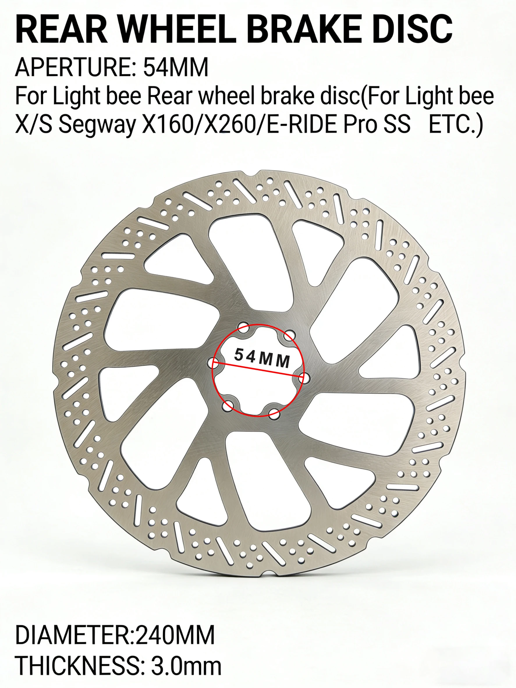 Freni Posteriori Super Ebike per Moto Elettrica Light Bee/E-Ride Pro SS Modificati Ultra Bee, Disco Freno Posteriore 240mm - immagine 5