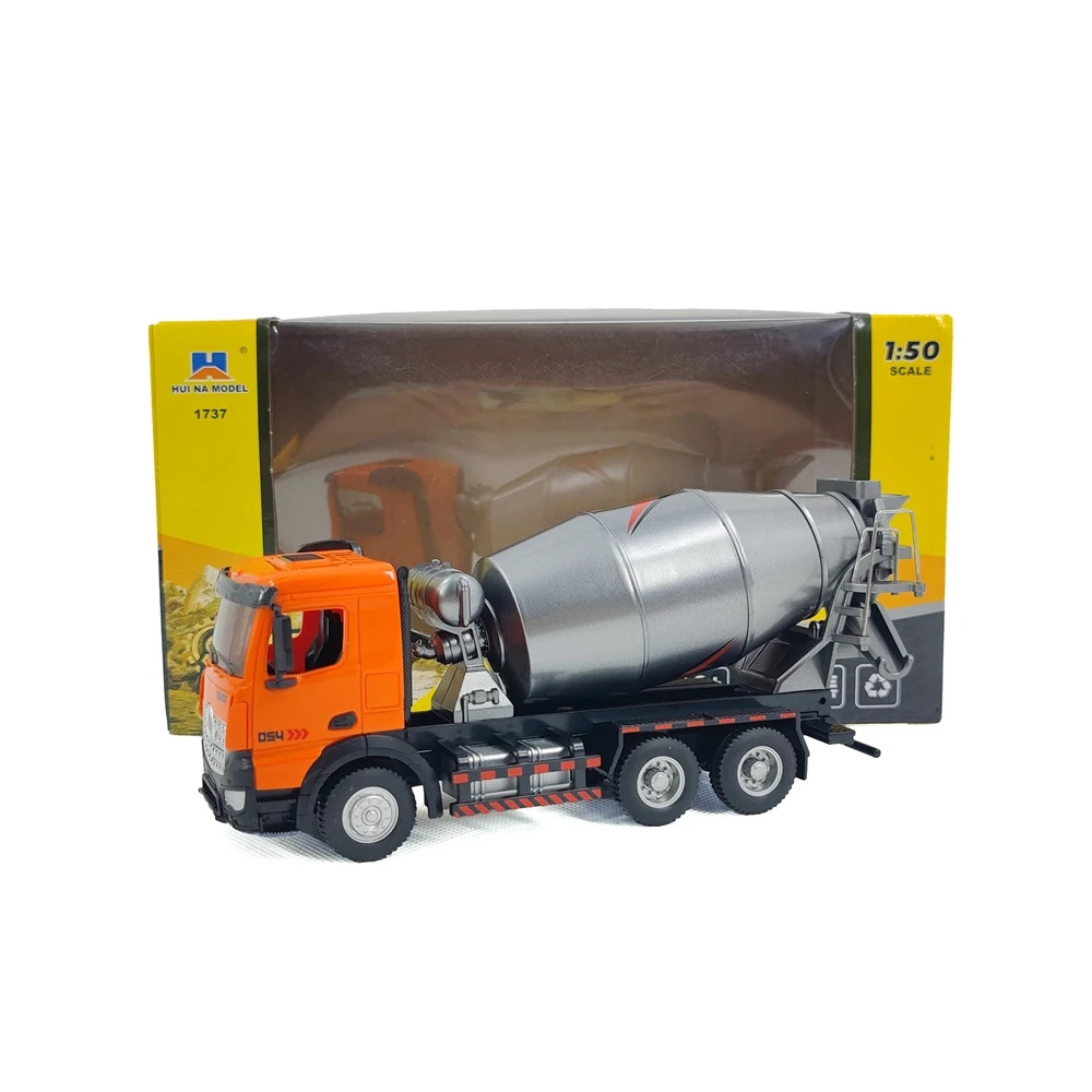 HUINA 1:50 Alloy Toys Scale Die-cast Pattern Dump truck Mixer truck Engineering Construction Model Car Toys for Boys Kids Gifts 6