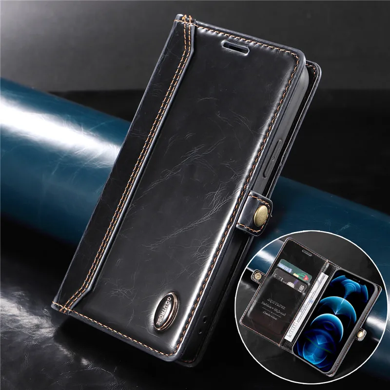 Magnetic Leather Case for iPhone 12 13 11 Pro XS Max XR X 8 7 6 6S Plus Wallet Card Bag Cover for Samsung S21 Ultra S20 FE Coque best cases for iphone 13 