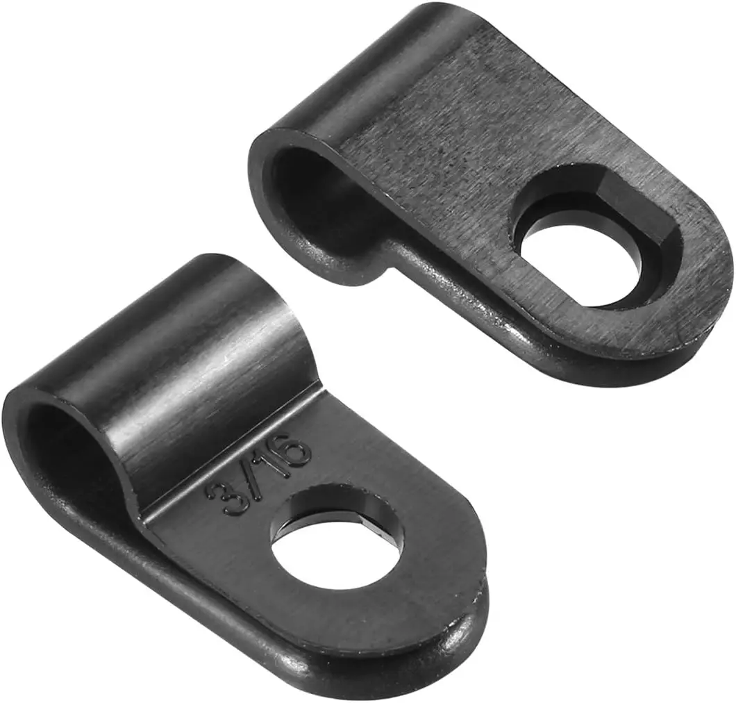 

100Pcs Nylon R-Type Cable Clamp Organizer Cord Clips for Wire Management 5mm Black CC-0.5