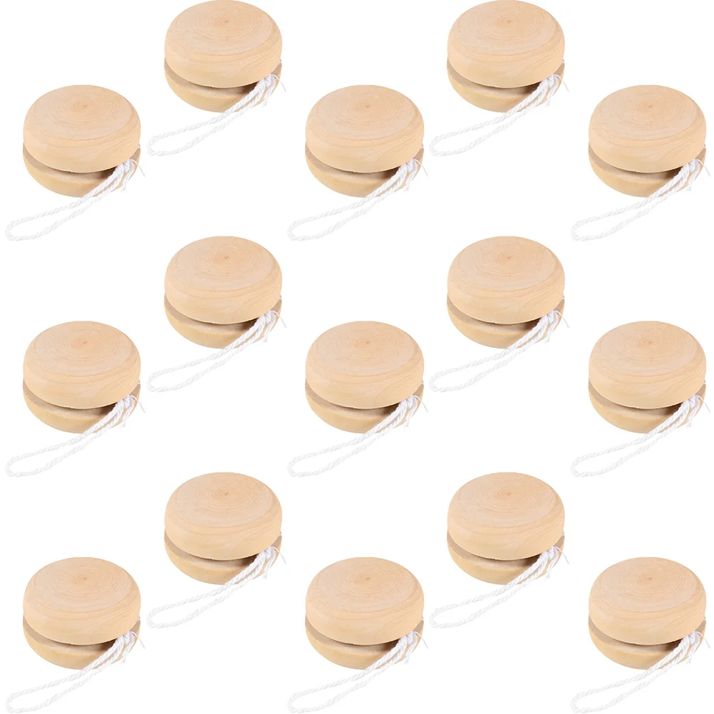 Creative Funny Practical Multi-use Hand Painting Yo-Yo Balls Wooden Yo-Yo Balls Children DIY Plaything DIY Accessory