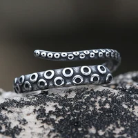 Fashion Men Rings Retro Colour Stainless Steel Vintage Octopus Style Irregular Pattern Trendy Accessories For Man Women Gift 1
