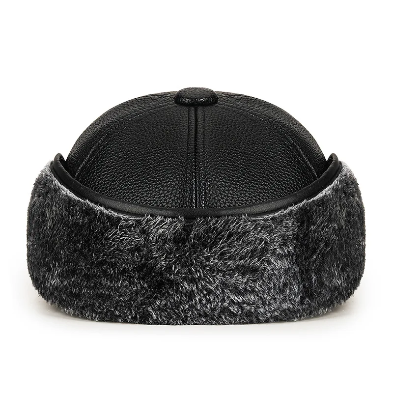 Middle-Aged And Elderly Fur Hats, Men Warm, Old Man Ear Protectors, Lei Feng Hats, And Velvet Baseball Caps 4