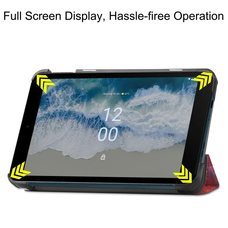 Premium PU Leather Tablet Case with Hard PC Back and Stylus for Nokia T10 8.0 Inch (2022)