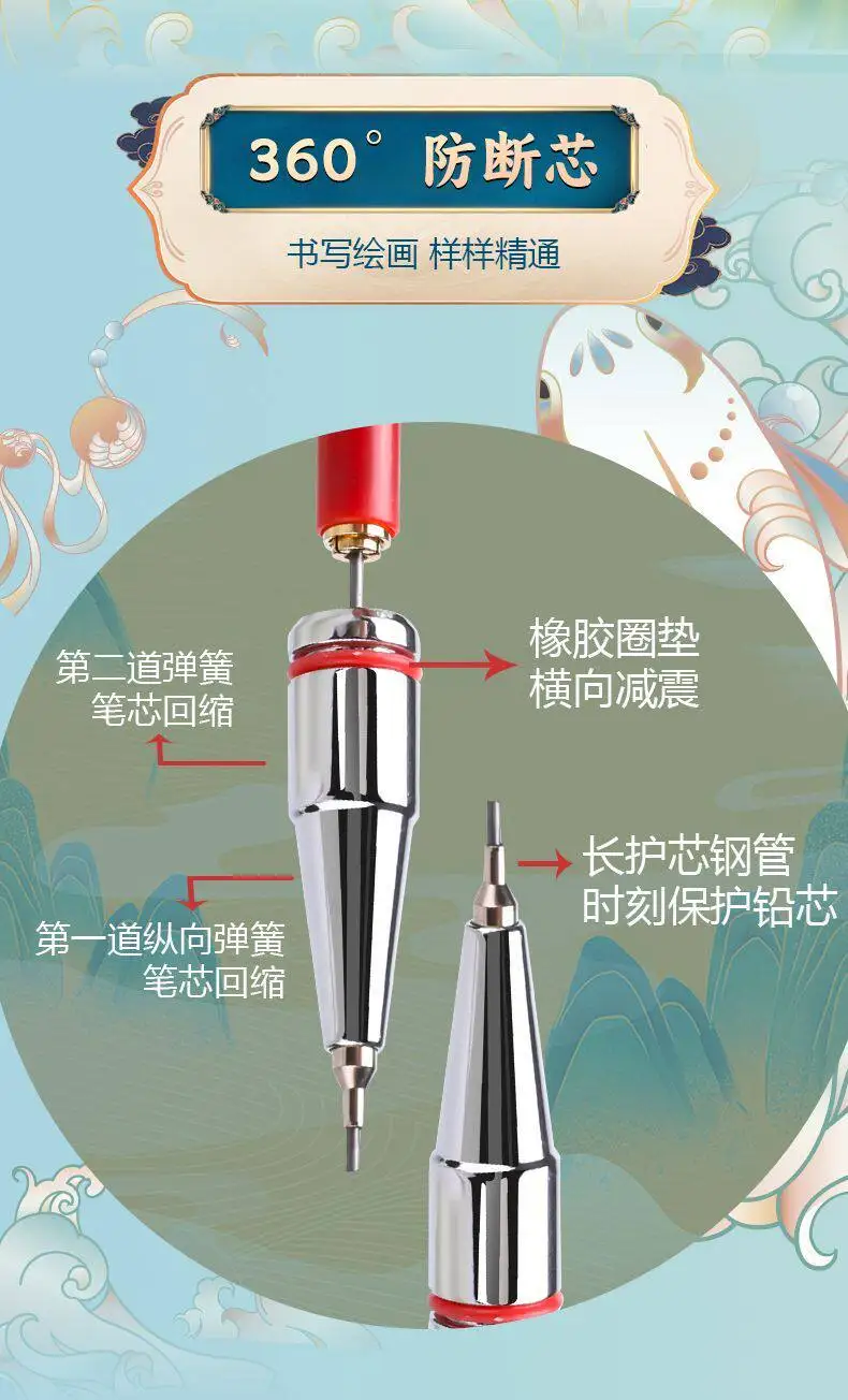 M&G 0,5/0,7mm Druckbleistift, Modischer Bruchsicherer Stift, Niedriger Schwerpunkt, Schüler-Schreibbleistift, Stilvoller Schulbedarf – Detail 5
