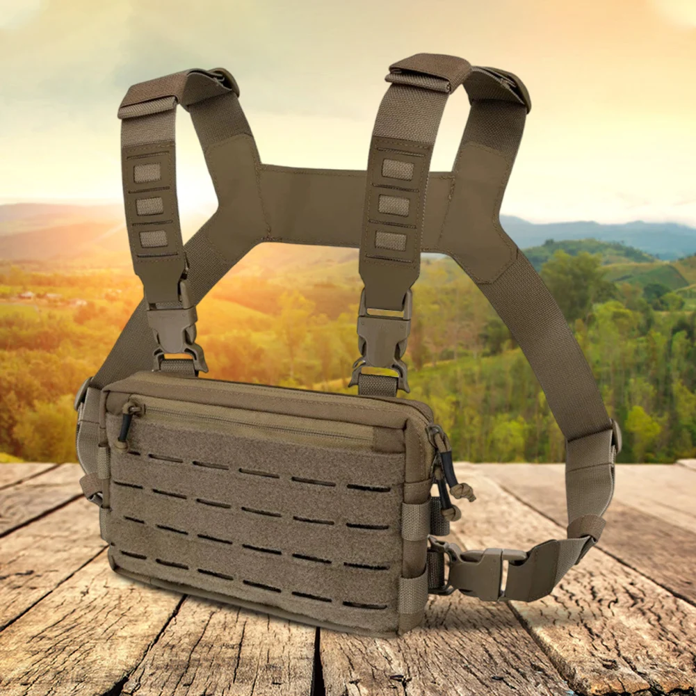 1000D Nylon Fishing Vest Chest Bag Running Hydration Pack Outdoor Waist Bag for Marathon Cycling Hiking Trail