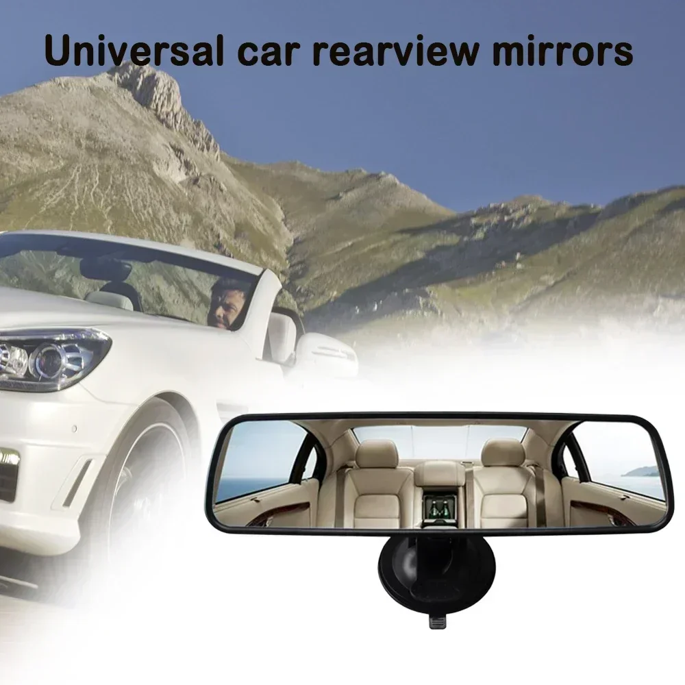 Wide-angle Rearview Mirror With 360° Rotates Adjustable Suction Cup Interior Rear View Mirrors Universal Car Rear Mirror