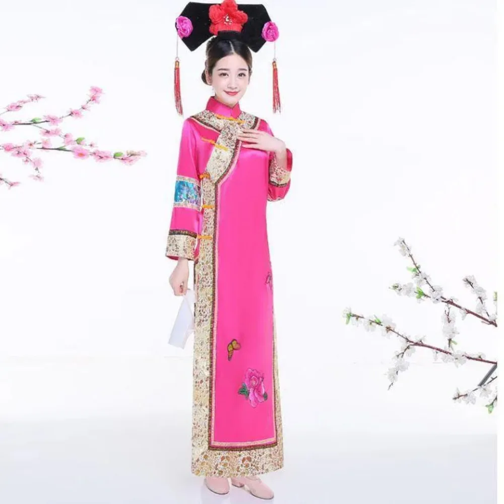 My Fair Ancient Palace Lock Traditional Qipao Manchu Court Clothing Qing Dynasty Costume Princess Chinese Tv Costumes