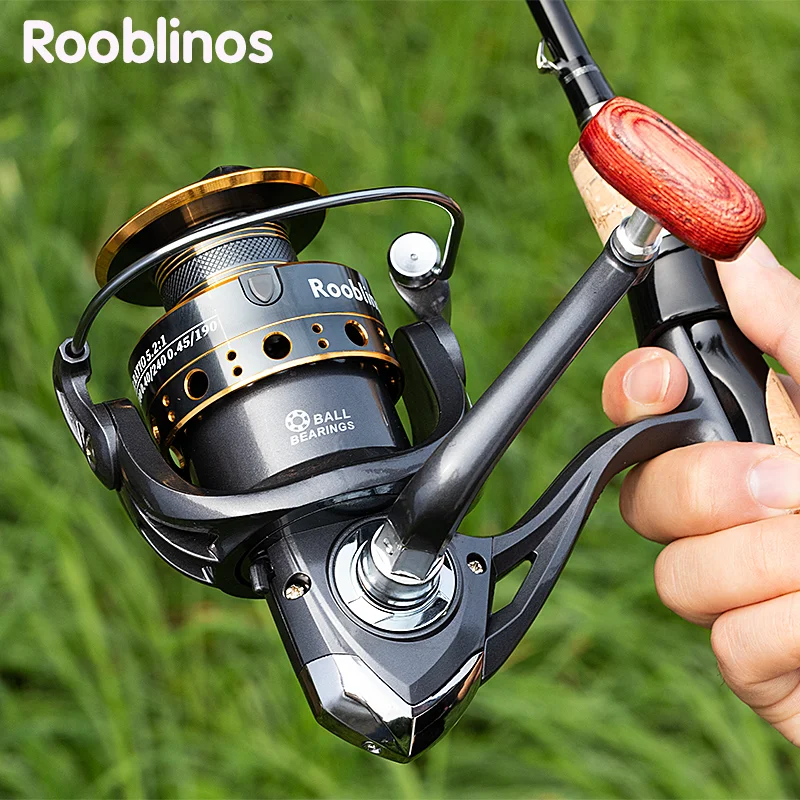 Moulinet spinning Rooblinos pour truite et carpe, métal interchangeable gauche/droite, eau douce et mer