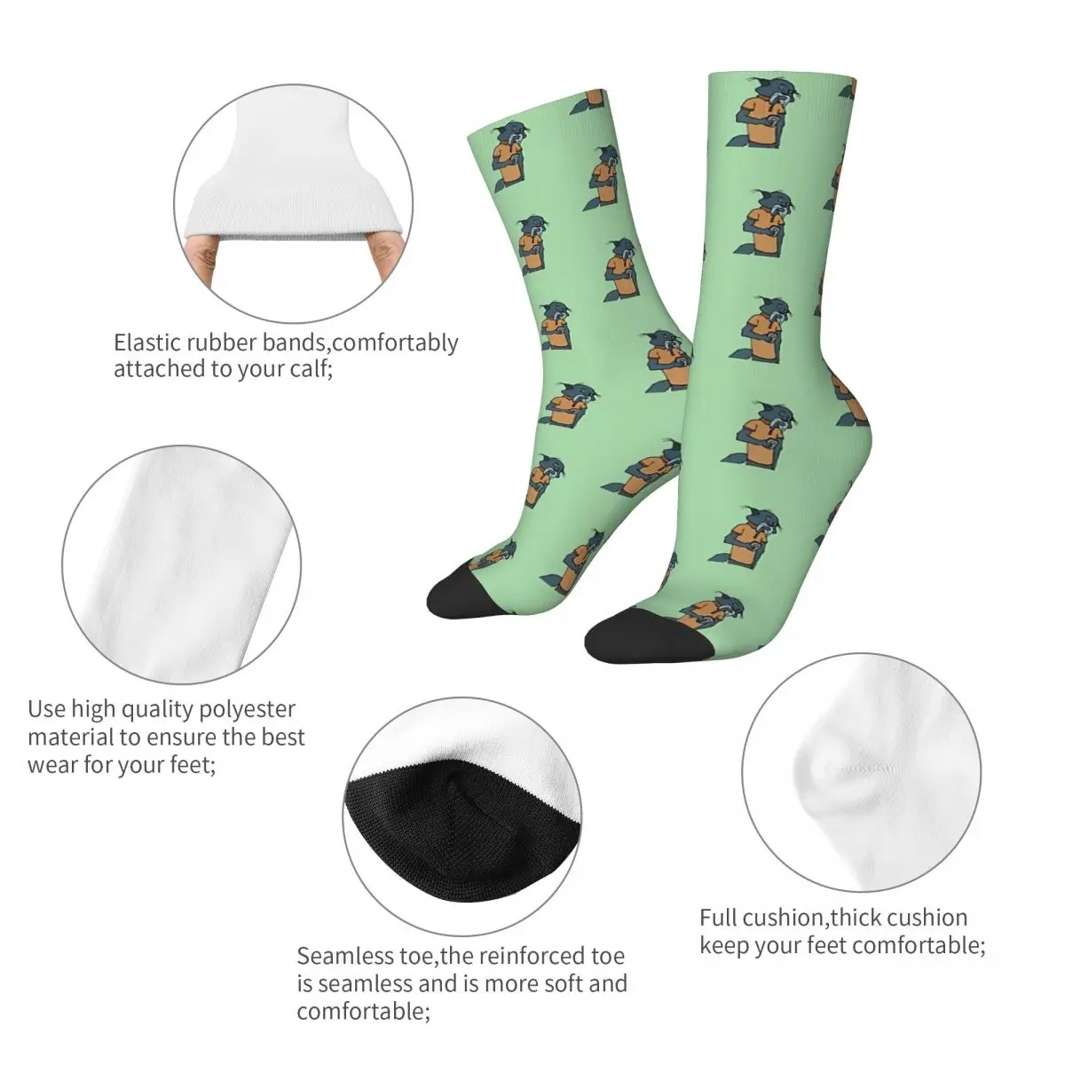 Office Binturong sockings Long Socks Harajuku Comfortable Breathable Happy Gift sockings For Unisex