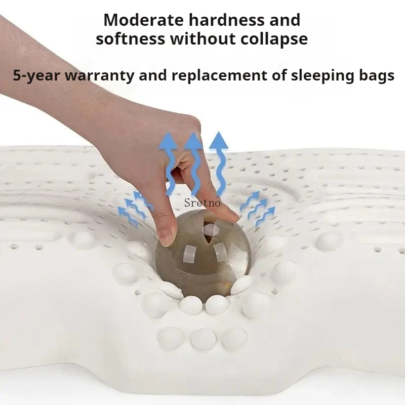 Natural Latex Pillow Protects Cervical Vertebra for Sleeping Special Pillow with Granules for Massage Sleep Aid Single Pillows 4