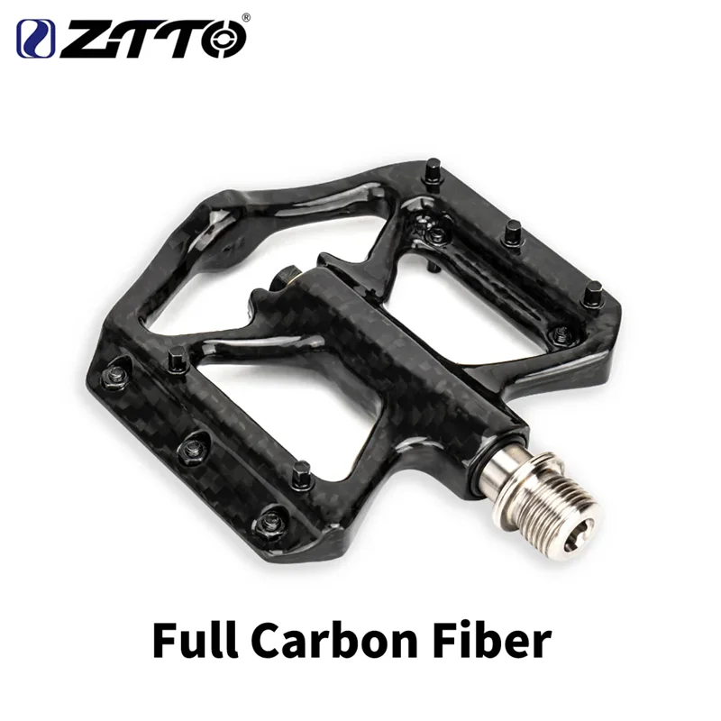 ZTTO 초경량 풀 카본 파이버 베어링 페달 로드 바이크 페달 티타늄 액슬 내구성 자전거 페달 미끄럼 방지 사이클링 액세서리