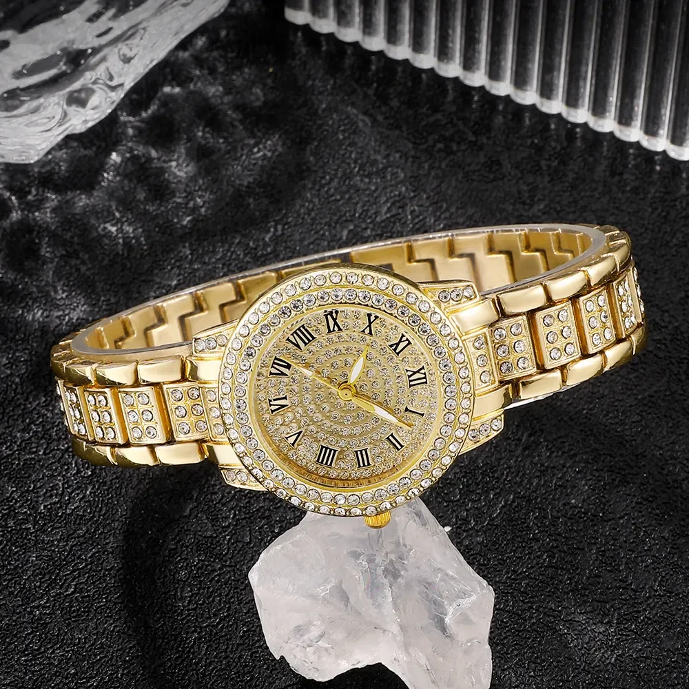 Diamond Women Watches Gold Watch Ladies Wrist Watches Luxury Brand Rhinestone Womens Bracelet Watches Female Relogio Feminino 5
