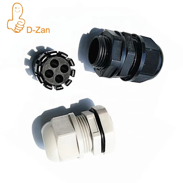 

M40 Cable Gland 4 Holes Nylon Cable Glands Waterproof IP68 Adjustable Joint Locknut for 7-12mm Dia Wire