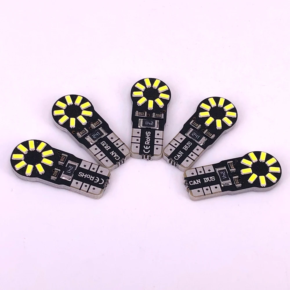 

500PCS T10 W5W 3014 18 SMD LED Interior Instrument Light Bulb Lamp 194 168 Led Canbus No OBC Error White 6000k 12V