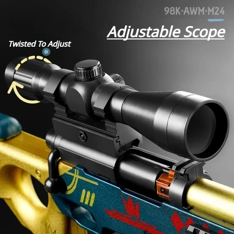 DIY Sniper Rifle Soft Bullets with Scope Manual Shell Ejection Toy Gun Outdoor Cs Game Prop Toy for Adult Boys Birthday Gift 3