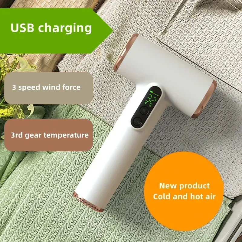 CFJ-4 Portable Wireless Hair Dryer USB Charging Display Screen Hair Dryers for Dormitory/Travel Strong Wind Low Noise 3 Gears 2